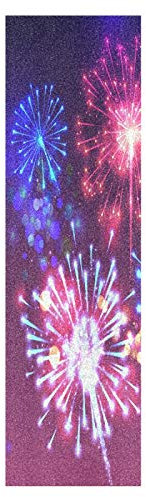 Mnsruu Feuerwerk Funkelnde Birght Lichter Skateboard Griffband Sandpapier Griptape Rutschfestes Blasenfrei Blatt 1 Stück Longboard Aufkleber Scooter 22,9 x 83,8 cm