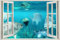 3d fenêtre sticker mural fille chambre fenêtre décalque reine des neiges vinyle décoration murale 3D affiche papier peint 60x90cm