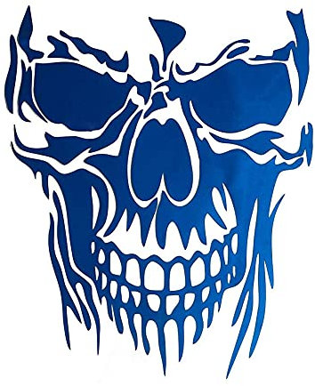 Uposao Totenkopf Autoaufkleber Schädel Kapuze Auto Aufkleber für Auto, LKW, Heckklappe, Fenster, Tür (blau)