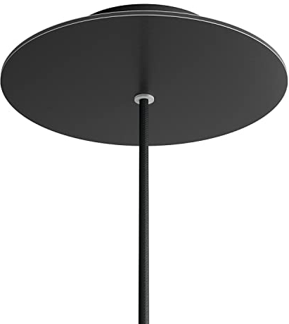 creative cables - Rundes 1-Loch und 4 Seitenlöchern Lampenbaldachin, Rose-One-Abdeckung, 200 mm Durchmesser - Mattschwarz, Schwarz