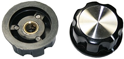 B2Q Drehknopf Geräteknopf Potiknopf MF-A05 45mm 6mm Achse schwarz 1 Stück (0082)