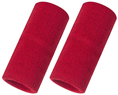 ONUPGO 6 Zoll Handgelenk-Schweißbänder – Handgelenkschutz-Schweißbänder Sport-Armbänder für Basketball, Tennis, Fußball, Baseball (Red)