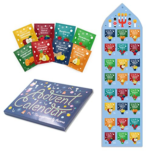 ACORUS | Adventskalender Tee Set | Geschenk Box | 8 weihnachtliche Geschmacksrichtungen | 24 Teebeutel für den Weihnachts-Countdown – Geschenkidee für die festliche Winterzeit