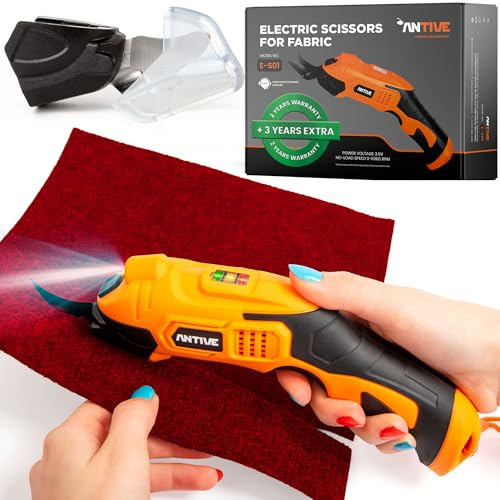 Electric Scissors for Fabric and Cordless Cardboard Cutter with 2 Heads Set