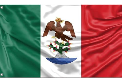 Drapeau du premier Empire mexicain II (1821-1823) | Design unique | Fabriqué en UE (90 x 150 cm)