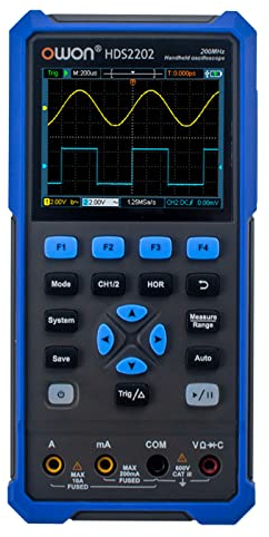 OWON HDS2202 2CH Handheld Oscilloscope 200MHz Bandwidth 20000 Counts Multiumeter OSC + DMM