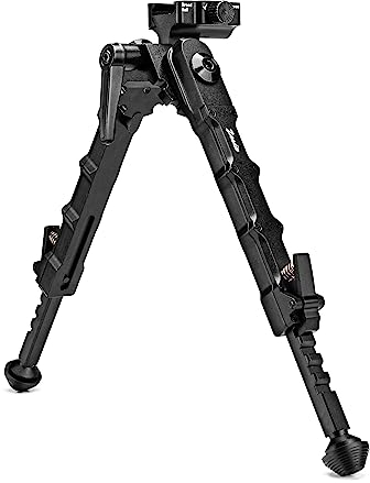 Zeadio Bipiede inclinabile con montaggio rapido a leva di sgancio per rotaia Picatinny Weaver, da 17.8 a 25.4 cm (F19P) Nero