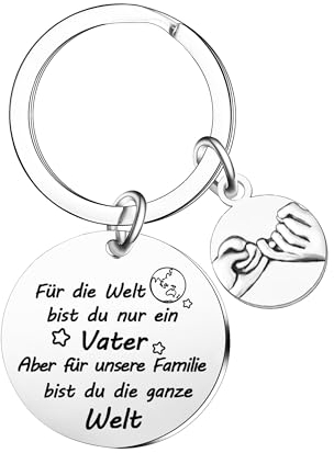 Ghloyza Vater Schlüsselanhänger Vatertagsgeschenke Papa Familienschlüssel Die Welt Du bist ein Vater, aber für unsere Familie bist du die Welt Schlüsselanhänger Geschenk für Männer Papa