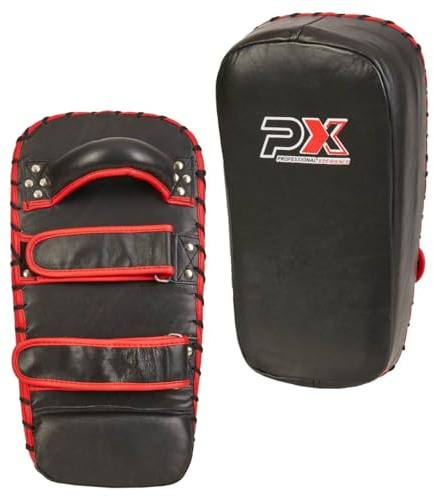 TEKKA BUDO PX Arm-Makiwara - 20 x 42 x 10 cm - gekrümmt - Echtleder - Arm Mitt Schlagpolster