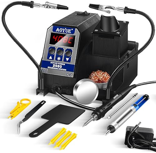 Aoyue 2980 60W Digital Precision Lötkolben Station Kit mit T-12 Art Aktiv Power Tips 110v-240v, lötstation lötstationen schnelle Erwärmung, Temp Kalibrierung Auto Sleep, °C/°F Umwandlung