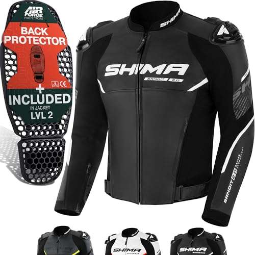 SHIMA BANDIT Chaqueta Moto Hombre AIRFORCE Protector Espalda Cazadora Motociclista Chaquetas Cuero Protecciones Ventilado Verano Traje de Moto Armadura Cazadoras Motocicletas (Masculinos, Negro, 46)