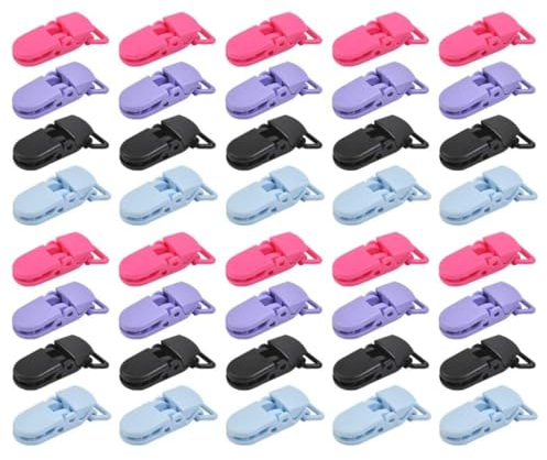 Plastik -Hosendrap -Schnuller -Clip -Schnuller -Gurthalter Farbe Baby Dummy -Schnuller Clips für Baby Schnuller, Lätzchenklammern, DIY -Kunsthandwerk 50 Stcs, Baby Dummy -Schnuller Clips