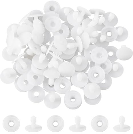 DICOSMETIC 40 Set 20mm Puppen Gelenke Weiß Bären Gelenke Aus Kunststoff Für Die Herstellung von Gehäkelten Stofftieren Gliedmaßen Und Arm Gelenke Puppenherstellung