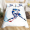 Homemissing Bettwäsche-Set für Einzelbett, Eishockey-Set, Bettbezug, Eishockey-Spieler, Wintersport, Schlafzimmerdekoration, blaue Eishockey-Serie