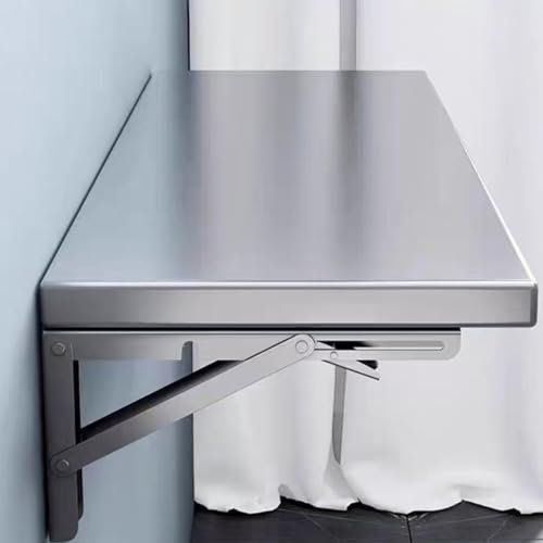 Klappbarer Wandtisch für Küche, Bar, Tisch, Klapptisch, Esstisch, Arbeitstisch, Edelstahl, 50 x 25 cm