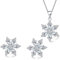 Glintara Silber Weihnachten Schmuck Set, 925 Sterling Silber Weihnachts Schmuckset, Hypoallergen Schneeflocke Halskette & Ohrstecker Set mit Zirkonia, 45cm Silberkette mit Anhänger & Ohrstecker Set
