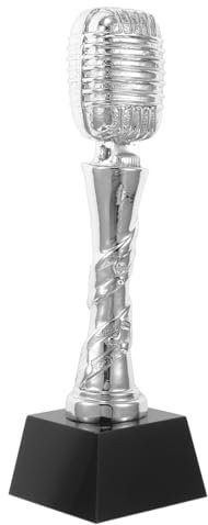 MUSISALY Imitation Microphone Trophy Award Music Achievement Trophy for Singing Competitions Resin Crafted for Vocalists Recognition