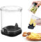 xiruiubao Coupe Frites Manuel, Decoupe Frite Rapide avec Grilles de Coupe en Acier inoxydablele, Coupe Légumes Multifonctions pour Frites, Carottes, Concombres, Oignons et Fruits (Noir)