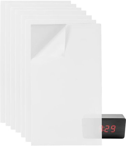 BENECREAT 7 Sheets LED Light Blocking Stickers, 22x12.7cm White Adhensive Light Filters, 10%~40% Light Dimming Sheets, Blackout Light Stickers for Electronics, Alarm Clock, Radio, Cable Box, Monitor