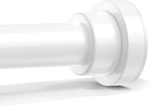 QINGYUN Weiß Teleskopstange 79-195cm Gardinenstange Ohne Bohren | Duschvorhangstange Ohne Bohren, Wandschonend, 2.2 cm Durchmesser, Gummierte Anti-Rutsch-Basis, Rostbeständig, Vielseitig