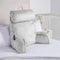OHS Reading Pillow for Bed Sofa, Detachable Neck Roll Gaming Cushion Cuddle with Head Rest Super Soft Comfy High Back Support Cushion with Arms for Sitting Up in Bed, Silver