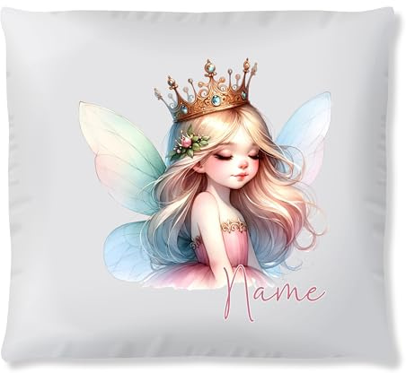 GRAZDesign Personalisierbares Mädchen Kissen mit Fee Motiv - Individueller Name
