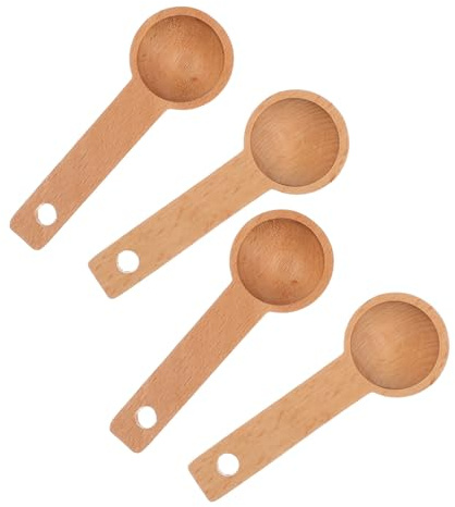 Toyvian 4 Piezas Cuchara de café Cucharas para hornear Beige