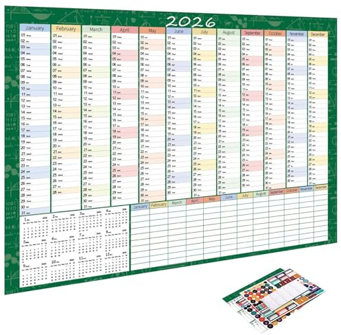 Großer Wandkalender 2026 74 x 51 cm Großes Notizbuch mit Tipp-Etiketten und