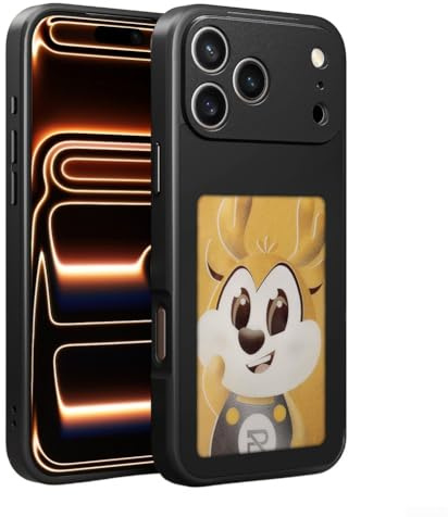 Smart Ink Handyhülle für iPhone, anpassbare E-Ink für iPhone-Hülle mit NFC-Technologie & DIY personalisiertes Bild-/Bild-/Foto-/Textdisplay (16 Promax Schwarz)