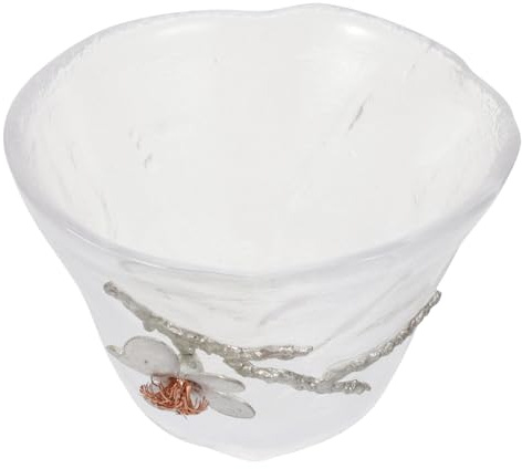 Lurrose Japanese-Style Plum Flower Glass Tea Cup with Tin Inlay, Drinking Tumbler for Home Use, Water and Juice Cup Suitable for Everyday Dining