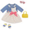 Our Generation – 46 cm Puppenkleidung – Kleid mit Herzmotiv & Jeansjacke – Mode Puppenkleidung – Rollenspiel – Spielzeug für Kinder ab 3 Jahren – Strahlender Sonnenschein