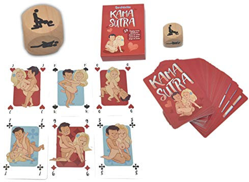 jameitop® Sexy Kamasutra SET - Kartenspiel 54 Blatt + Liebes Würfel - Sex Game