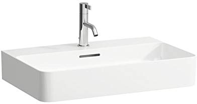Laufen VAL Aufsatzwaschtisch, 3 Hahnlöcher, ohne Überlauf, US geschl. 600x420, weiß, Farbe: Weiß mit LCC