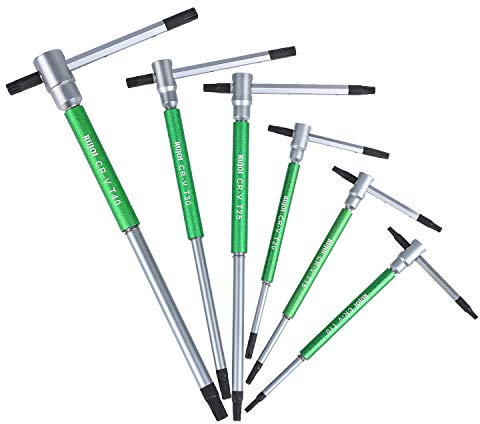 RUJOI T-Griff-Innensechskant-Set, 6-teilig, T-Griff Sechskantschlüssel mit Schnelldrehhülsen für schnelles Drehen