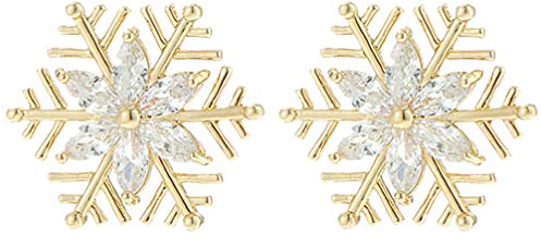 SOIMISS 6 Stück Weihnachten Brosche Pins Metall Kristall Strass Schneeflocke Brosche Weihnachten Xmas Silvester Neujahr Party Gastgeschenk Mitbringsel Weihnachtsschmuck Golden