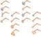 Longbeauty 16 Stück Edelstahl Piercing Set Nasenring Lippenring Stecker Ring Set Körper Piercing Set Nasenstecker L-Form Rosegold