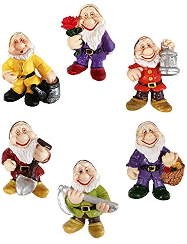 6 Pcs Mini Gnome Statue Miniature Fairy Garden Gnomes Fairy Resin Outdoor Statues for Table and Garden Ornaments Outdoor