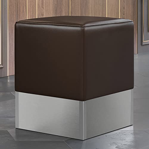GGMMÖBEL CUBO | Bistro Sitzwürfel | Braun | Leder | Sitzhöhe: 48 cm | Leder Dicke: 1,1mm | Schaumstoffdichte: 35Rg | Schaumstoffdicke: 6cm | Quadratisch