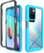 ESTH® Hülle für Xiaomi Redmi 10 2022 360 Grad Vollschutz Handyhülle Stoßfest Kratzfeste Staubdicht Klar Case Outdoor Panzerhülle mit Displayschutz und PC Bumper, Hellblau