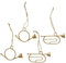 4 STK Musikinstrumente Anhänger Trompete Horn Gold Farben n274 Metall Eisen Hänger Christbaumschmuck Weihnachtsanhänger Weihnachtskugeln Instrumente Noten Trompeten Weihnachtsbaumschmuckik