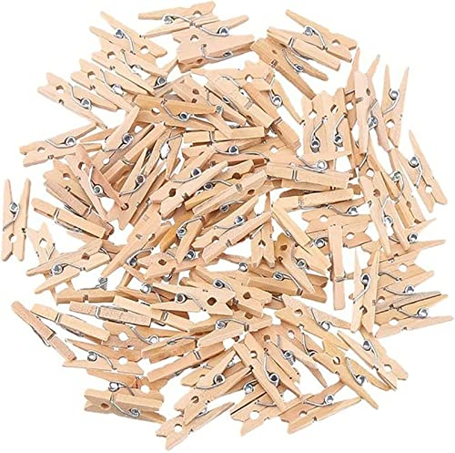 Holzklammern Klein,100 Deko Holzklammern für Fotos Geschenke,zur Fixierung von Kleidung auf der Leine und zum Basteln (4.5)