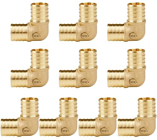 WHK PEX 2,5 cm Elblow (90 Grad) Crimp-Pex-Fittings für PEX B, C Rohre, 10 Stück
