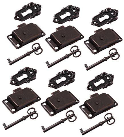 TOPBATHY 6 Sätze Schloss Schublade Kommode Vintage Kommode Vintage Koffer Schrankschlösser Für Schränke Mit Schlüssel Skelettschlüssel Für Antike Möbel Schloss Messing Kommode Mit Schloss