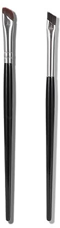 Pinceaux Maquillages à Sourcils Pinceau Eyeliner Incliné Outils de Beauté Brosse d'Ombre Noir Fibres Synthétiques pour Fard à Paupières Femmes Filles Hommes 2 Pièces