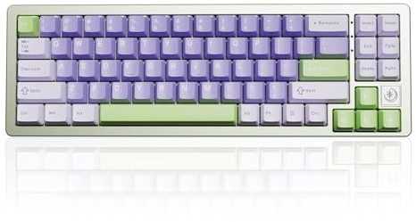 YUNZII AL71 68% mechanische Tastatur, All-Aluminium CNC, Hot-Swap-Ring, 2.4GHz Wireless BT5.0/USB-C Kabel-Gaming-Tastatur, NKRO RGB, für Win/Mac(Green,Crystal White Switch)
