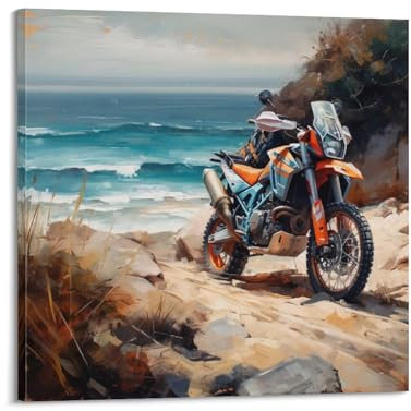 WARL Motorcross Dirt Bike Artwork Poster für KTM 890 Adventure Dekorative Malerei Leinwand Kunst Bild 70 x 70 cm