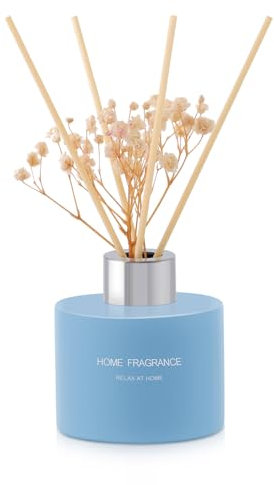 L'odeur Vill Reed Diffuser, 4.06 oz(120ml) Lavender & Geranium Scented Diffuser with 4 Sticks, Diffusers Home Fragrance Essential Oil Reed Diffuser Set for Home Large Rooms Bathroom Shelf Decor