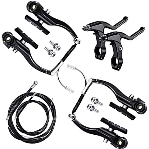 Vehoukli Complete Bike Brake Set Front & Rear, MTB V Brake Kit with Alloy Levers & Inner Outer Cables, Universal Bicycle Brake Set for Mountain Hybrid Road BMX Bikes