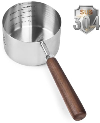FAFAFLYER Bol doseur pour chien et chat - Acier inoxydable 304 - Capacité : 1 tasse - Mesure de précision de l'échelle