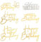 Qianyu 6 Packs Happy Birthday Cake Toppers Happy Birthday Acrylic Cake Topper Decorations Supplies Gold Cupcake Toppers for Children or Adults Cake Inserts DIY Cake Decor Souvenirs